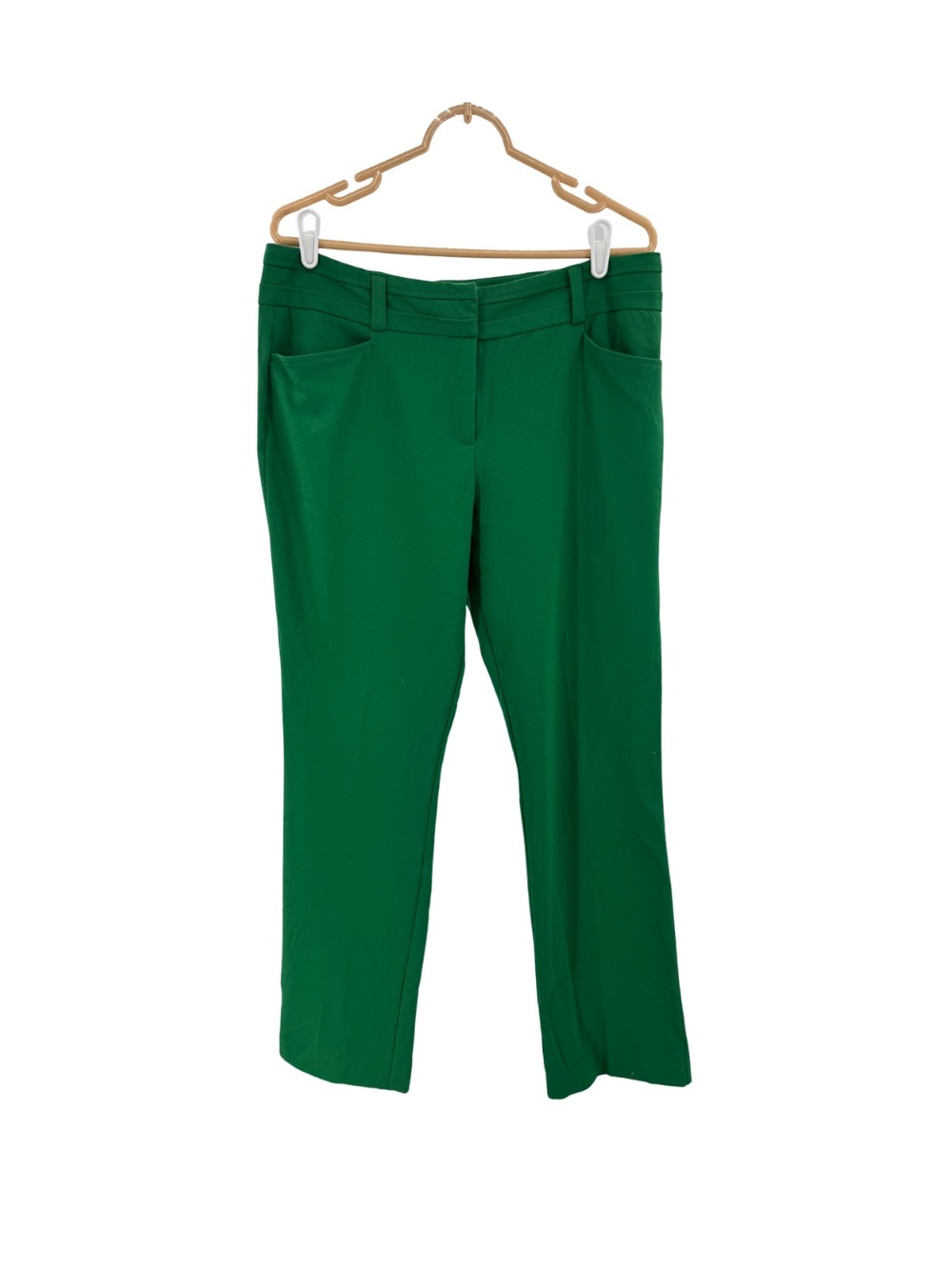 New York & Company Emerald Green Straight-Leg pants trousers 12 office holiday
